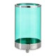 Candleholder Silver Blue Cylinder Metal Glass (9,7 x 16,5 x 9,7 cm)