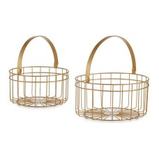 Basket set 2 Pieces Golden Metal