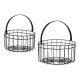 Basket Circular Black Metal (2 pcs)