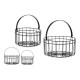 Basket Circular Black Metal (2 pcs)