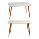 Mesa auxiliar Marrón Blanco Mármol Metal Melamina DM (70 x 120 x 75 cm)