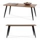 Centre Table Black Wood Brown Metal Melamin MDF Wood (60 x 45 x 110 cm)