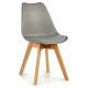 Dining Chair Grey Light brown Wood Plastic (48 x 43 x 82 cm)