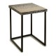 Side table Grey Metal Mother of pearl Particleboard (47 x 62 x 47 cm)