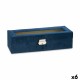 Box for watches Blue Metal (30,5 x 8,5 x 11,5 cm) (6 Units)