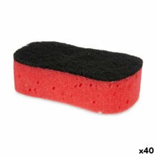 Estropajo Espuma Rojo Negro Fibra abrasiva (40 unidades)