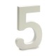 Number 5 Wood White (1,8 x 21 x 17 cm) (12 Units)