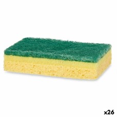 Set de Estropajos Verde Amarillo Celulosa Fibra abrasiva (10,5 X 6,7 X 2,5 cm) (26 Unidades)