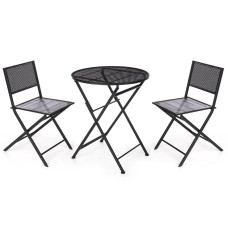 Conjunto de Mesa con 2 Sillas Ibergarden HS23377/78 Negro