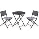 Conjunto de Mesa con 2 Sillas Ibergarden HS23377/78 Negro