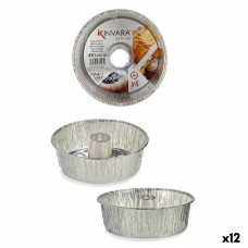 Set de Moldes de Repostería Kinvara 30286C Plateado Aluminio 19,5 x 19,5 x 6 cm 4 Piezas (12 Unidades)