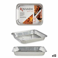 Juego de Bandejas Kinvara 82262 Aluminio 32,5 x 26 x 3,8 cm 3 Piezas (12 Unidades)