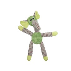 Dog toy Green Grey Elephant 32 x 40 x 18 cm Fluffy toy with sound