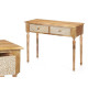 Recibidor con 2 Cajones Blanco Marrón Madera de mango 98 x 77 x 42 cm Hojas
