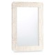 Wall mirror White Brown Mango wood Curve 90 x 60 x 2 cm