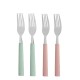 Fork Set Green Pink Silver Stainless steel Plastic 18,7 cm (12 Units)