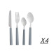 Set de Cubiertos Gris Plateado Acero Inoxidable Plástico (6 Unidades)