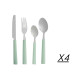 Set de Cubiertos Verde Plateado Acero Inoxidable Plástico (6 Unidades)