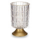 Farol LED Metal Dorado Transparente Vidrio (10,7 x 18 x 10,7 cm)