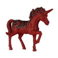 Decorative Figure Unicorn 9,5 x 31 x 40 cm Red Blue Plastic