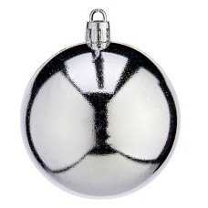 Christmas Baubles Ø 7 cm 12 Units Silver Plastic