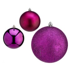 Christmas Baubles Ø 10 cm 6 Units Purple Plastic