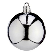 Christmas Baubles Ø 6 cm 24 Units Silver Plastic