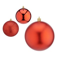 Christmas Baubles Ø 10 cm 6 Units Red Plastic