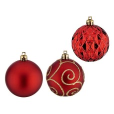 Christmas Baubles PVC Ø 6 cm 6 Units Red Plastic