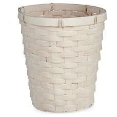 Planter 20 x 19 x 20 cm White PVC Bamboo