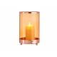 Candleholder Copper Amber Cylinder 12,2 x 19,5 x 12,2 cm Metal Glass