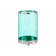 Candleholder Silver Blue Cylinder 12,2 x 19,5 x 12,2 cm Metal Glass