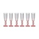 Champagne glass Pink Transparent Glass 6 Units (180 ml)