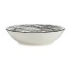 Plato Hondo Rayas Porcelana Negro Blanco 6 Unidades (20 x 4,7 x 20 cm)