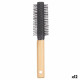 Cepillo Redondo Marrón Negro Madera Silicona Plástico (12 Unidades)