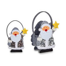 Cesta Decorativa Papá Noel Gris 10 x 20 x 16 cm