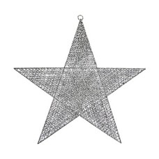 Adorno Navideño Plateado Estrella 50 x 51,5 x 0,5 cm Metal