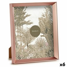 Photo frame Pink Copper Plastic Glass (22,3 x 3,5 x 27,3 cm) (6 Units)