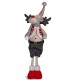 Figura Decorativa Reno de Navidad Rojo Gris Poliéster 13 x 65 x 18 cm (4 Unidades)