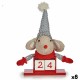 Figura Decorativa Ratón Calendario Rojo Gris Madera 20 x 11 x 20 cm (8 Unidades)