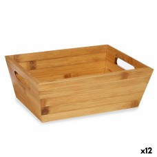 Multi-purpose basket Brown Bamboo 33 x 10 x 22 cm With handles (12 Units)