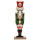 Decorative Figure Nutcracker White Black Red Green Wood 10 x 60 x 19 cm (6 Units)