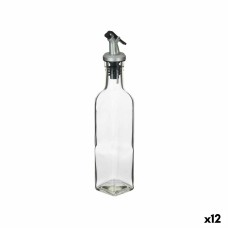 Cruet Transparent Glass Steel 250 ml (12 Units)