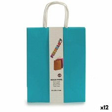 Set de Bolsas Papel Azul 11 x 36 x 21 cm (12 Unidades)