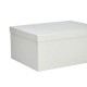 Set of Stackable Organising Boxes Light grey Cardboard (2 Units)