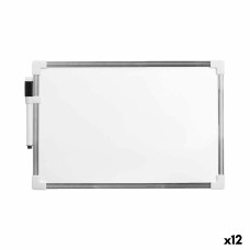 Pizarra Magnética con Rotulador Blanco Aluminio 20 x 30 cm (12 Unidades)