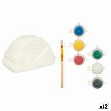Hucha para Pintar Pincello BS2660 Blanco 13,9 x 8,4 x 9,6 cm Arcoíris (12 Unidades)