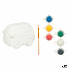 Hucha para Pintar Pincello BS2207 Blanco 12,4 x 8,6 x 9,9 cm Furgoneta (12 Unidades)