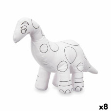 Peluche para Colorear Pincello ST205 Blanco Negro Tela 28 x 22 x 9 cm Dinosaurio (8 Unidades)