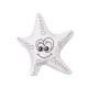 Colouring Plush Pincello ST371 White Black Cloth 26 x 26 x 8 cm Starfish (8 Units)